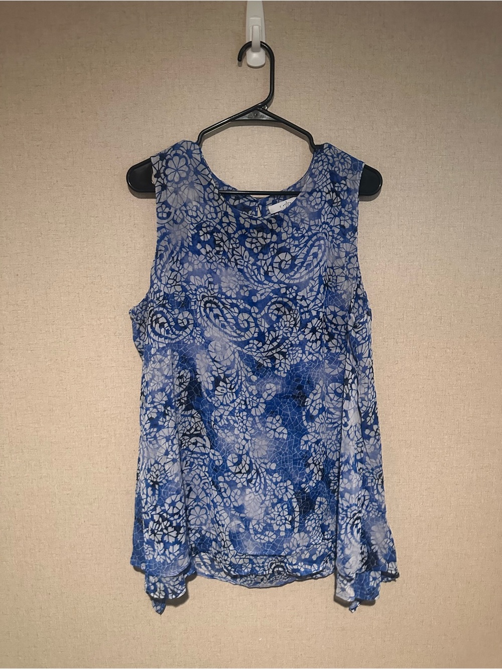 Fever XL Blue Floral Lace-Effect Sleeveless Camisole